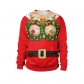 Hot Christmas Festival Spoof Open Belly Belly 3D Digital Print Round Neck Turtleneck Couple Sweater