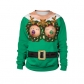 Hot Christmas Festival Spoof Open Belly Belly 3D Digital Print Round Neck Turtleneck Couple Sweater