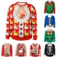 Hot Christmas Festival Spoof Open Belly Belly 3D Digital Print Round Neck Turtleneck Couple Sweater