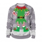 2019 autumn and winter Europe and the new Christmas explosions holiday party 3D digital printing round neck long-sleeved couple sweater