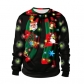 2019 autumn and winter Europe and the new Christmas explosions holiday party 3D digital printing round neck long-sleeved couple sweater