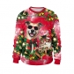 2019 autumn and winter Europe and the new Christmas explosions holiday party 3D digital printing round neck long-sleeved couple sweater