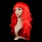 Halloween Christmas Masquerade Dress Up Catwalk Color Big Wave Wig Set