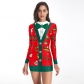 2019 autumn dress new European and American hot Christmas cartoon striped 3d digital print long-sleeved dress