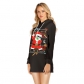 Best selling Christmas dress European and American explosion cat digital print Slim sweater hooded dress female