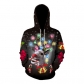 Christmas 2019 new 3D elk digital printing hooded pullover sweater casual large size couples baseball uniform