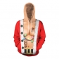 Christmas 2019 new 3D elk digital printing hooded pullover sweater casual large size couples baseball uniform