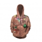 Christmas 2019 new 3D elk digital printing hooded pullover sweater casual large size couples baseball uniform