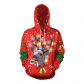 Christmas 2019 new 3D elk digital printing hooded pullover sweater casual large size couples baseball uniform