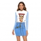 Hot explosions Christmas festival cartoon digital printing comfortable slim long-sleeved tight dress female