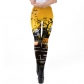 Halloween New Fashion Print Elastic Skinny Pants Pumpkin Head Truss Digital Print Feet Leggings