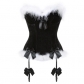 Court tunic blouse feather velvet Christmas costume ball bow corset