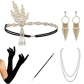 Hot bachelor party retro feather hairband set headgear necklace earring gloves smoke rod