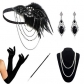 Hot bachelor party retro feather hairband set headgear necklace earring gloves smoke rod