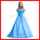 Halloween cosplay Cinderella Snow White Bella adult costume blue evening dress