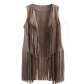 Europe and the United States explosion models fringed coat female deer fur cashmere buttonless long vest vest coat