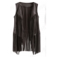 Europe and the United States explosion models fringed coat female deer fur cashmere buttonless long vest vest coat