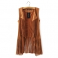 Europe and the United States explosion models fringed coat female deer fur cashmere buttonless long vest vest coat