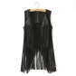 Europe and the United States explosion models fringed coat female deer fur cashmere buttonless long vest vest coat