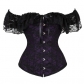 One-shoulder lace corset chiffon short sleeve outer wear plastic jacket casual waist tunic new