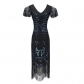 Explosion 1920s retro dress handmade beaded sequin fringed evening dress