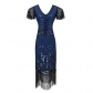 Explosion 1920s retro dress handmade beaded sequin fringed evening dress