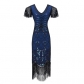 Explosion 1920s retro dress handmade beaded sequin fringed evening dress