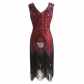 Explosion 1920s retro dress handmade beaded sequin fringed evening dress