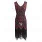Explosion 1920s retro dress handmade beaded sequin fringed evening dress