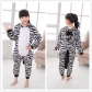 Children's Coral Flannel Home Wear Zebra Animal Cartoon One-Piece Pajamas