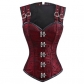 European and American palace new style black lace-up sleeveless 12 steel bone double buckle chain button belly small waist corset