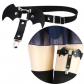 European and American punk rock bat PU leather garter belt Street dance club bar sexy leg ring foot ring garter clip