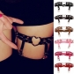 Europe and America Harajuku Punk Love Heart-shaped Leather Handmade Rivet Punk Hip-hop Leg Ring Foot Ring Garter Belt