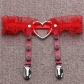 European and American sexy peach heart garter belt hot sale nightclub bar leather rivet leg garter clip