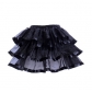 Europe and America all-match black mesh puffy miniskirt