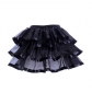 Europe and America all-match black mesh puffy miniskirt