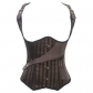 Brown striped steel corset, European and American fashion tights, body shaping and recovery waist clip