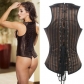 Brown striped steel corset, European and American fashion tights, body shaping and recovery waist clip