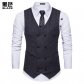 Autumn and winter European and American style new men's woolen double-breasted suit vest fashion casual V-neck vest men