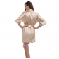 Explosive model silk cardigan nightgown solid color bridal dressing gown nightgown bridesmaid dress bathrobe short dress