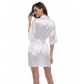 Explosive model silk cardigan nightgown solid color bridal dressing gown nightgown bridesmaid dress bathrobe short dress