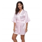 Explosive model silk cardigan nightgown solid color bridal dressing gown nightgown bridesmaid dress bathrobe short dress