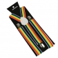 Rainbow striped strap 2.5cm adult strap clip for men and women seven color rainbow striped elastic suspenders wholesale