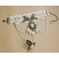 Jewelry original design white lace bracelet with ring one chain gothic jewelry wholesale