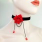 European and American lace necklace women fashion red rose flower clavicle chain necklace with ins multilayer jewelry factory wholesale