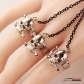 European and American vintage goth punk style bracelet wolf head skull bracelet leather belt ring one