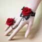 Original Gongyan Retro Black Lace Rose Bracelet with Ring Source Jewelry Wholesale