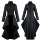 New Medieval Dress Tuxedo Women's Lapel Irregular Hem Retro Long Top