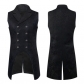Men's gothic steampunk vest tuxedo jacquard brocade double breasted gown