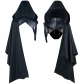 Fashion solid color hooded men's medieval retro shawl